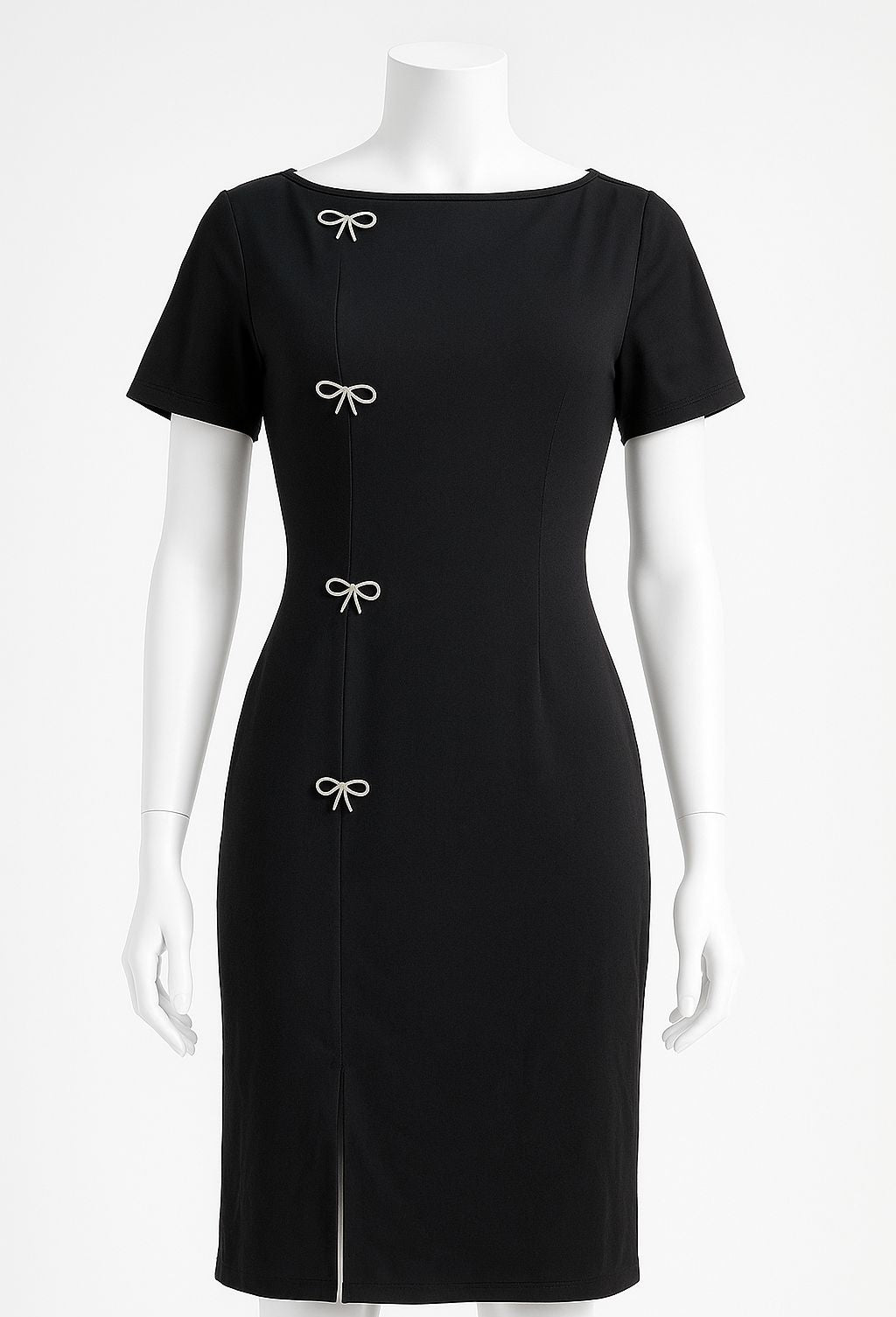 Bow accent black dress