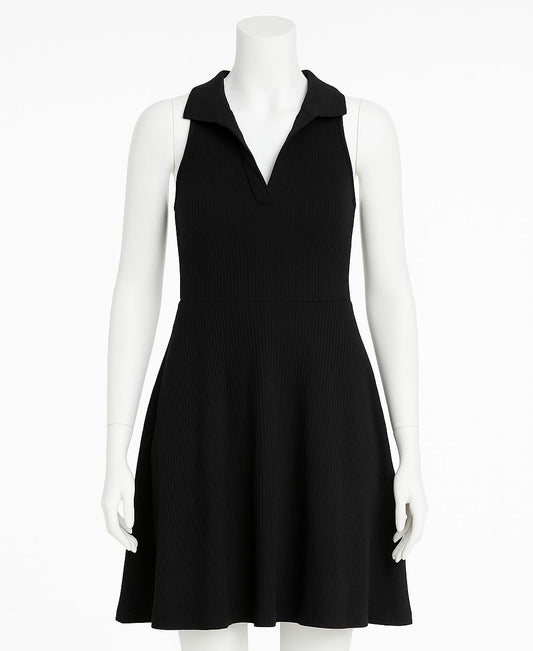 Midnight charm black halter dress