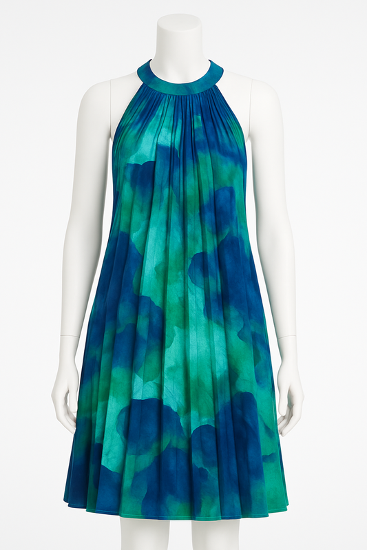 Watercolor Bloom Halter Dress